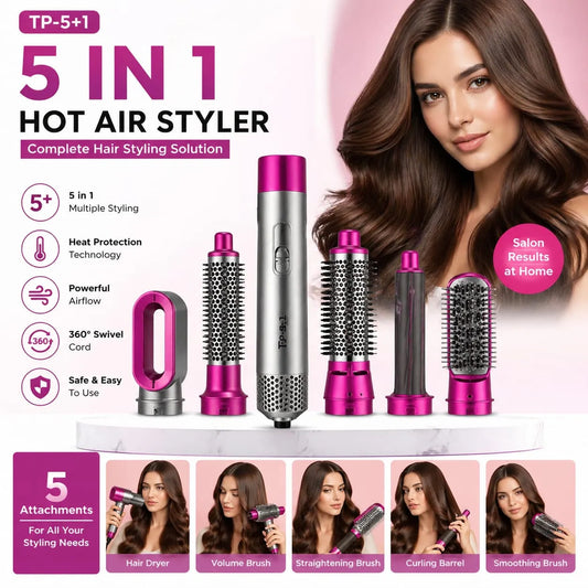 5 in 1 Hair Styler, Straightener Brush and Dryer