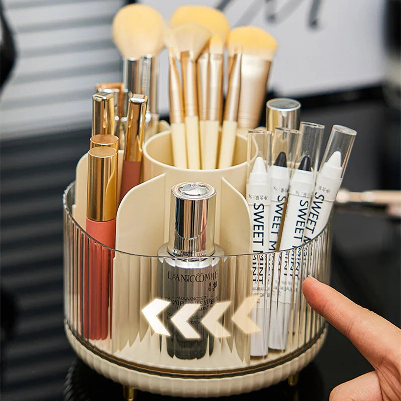 Makeup Brush Holder with Bear Lid Handle 360°