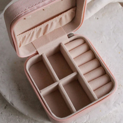 Portable Jewelry Storage & Organizer Leather Box