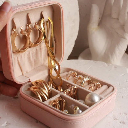 Portable Jewelry Storage & Organizer Leather Box